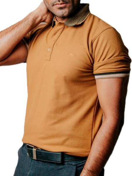 Playera Polo Hombre Casual Dorado Oscuro det Negros 2
