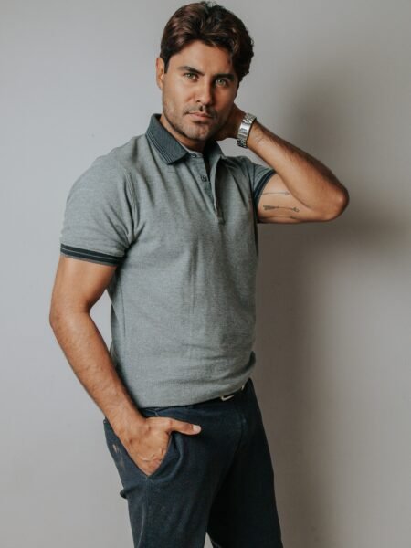 Playera Polo Hombre Casual Gris det Negros 1