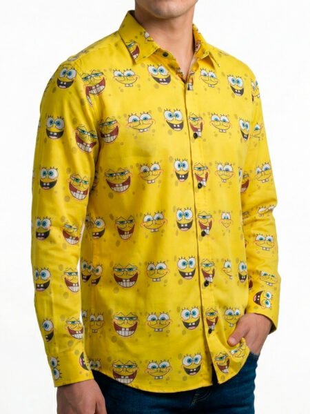 Camisa Hombre Casual Amarilla Bob Esponja 1