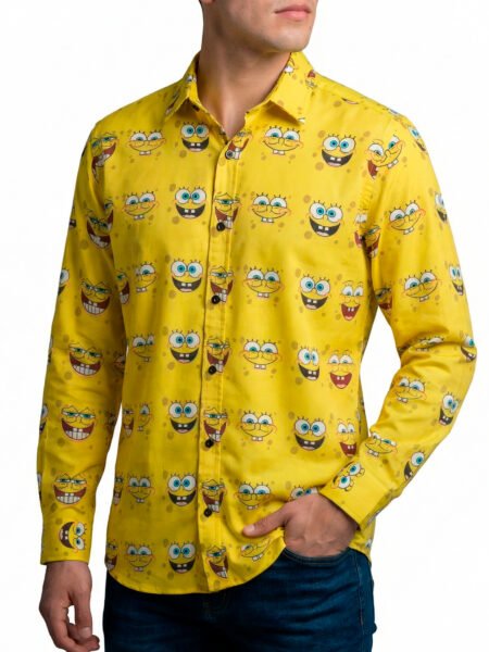 Camisa Hombre Casual Amarilla Bob Esponja 2