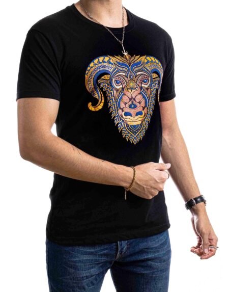 Playera Hombre Artesanal Negra Chivo 2