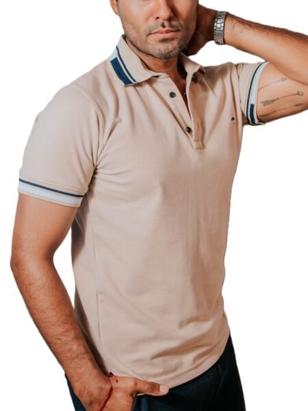 Playera Polo Hombre Casual Beige det Negros, Blancos 2