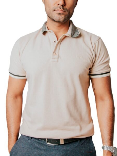 Playera Polo Hombre Casual Beige det Negro 1