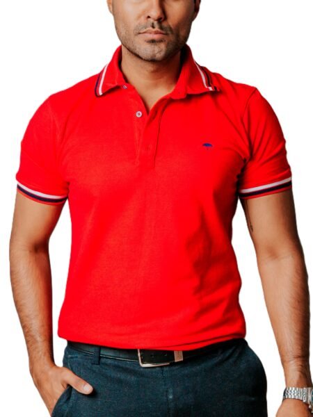 Playera Polo Hombre Casual Roja det Blancos, Negros 1