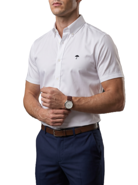 Camisa Hombre Casual Manga Corta Blanca 4