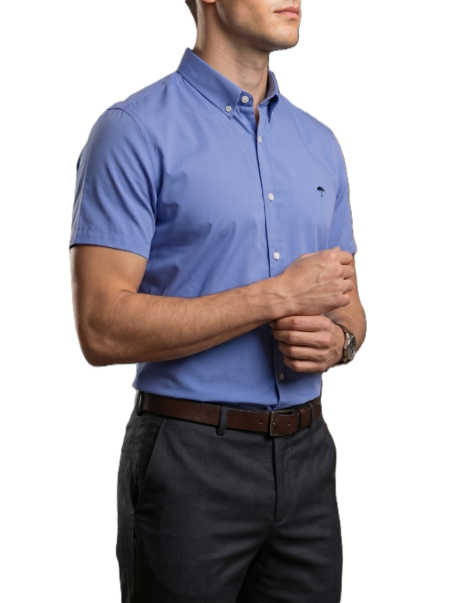 Camisa Hombre Casual Manga Corta Azul Cielo 1