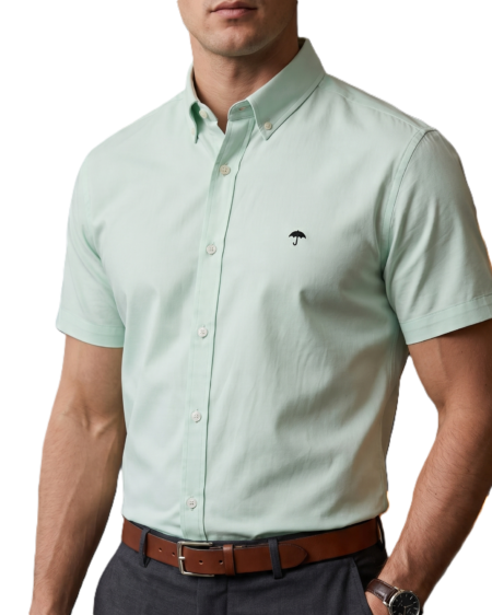 amisa Hombre Casual Manga Corta Verde Menta 1