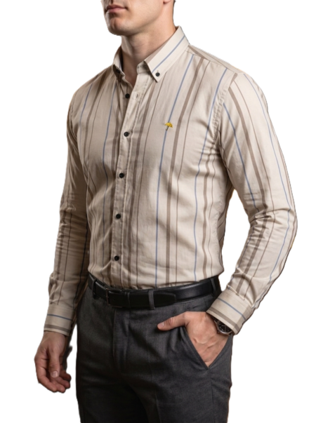 Camisa Hombre Casual Lineas Grises, Rojas, Blancas 2