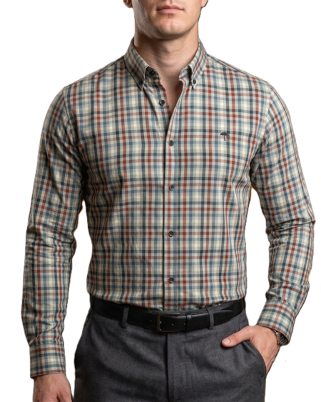 Camisa Hombre Casual Cuadros Verde Pistache, Azul, Vino 1