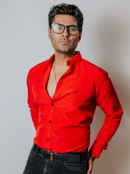 Camisa Hombre Casual Roja Lisa 5